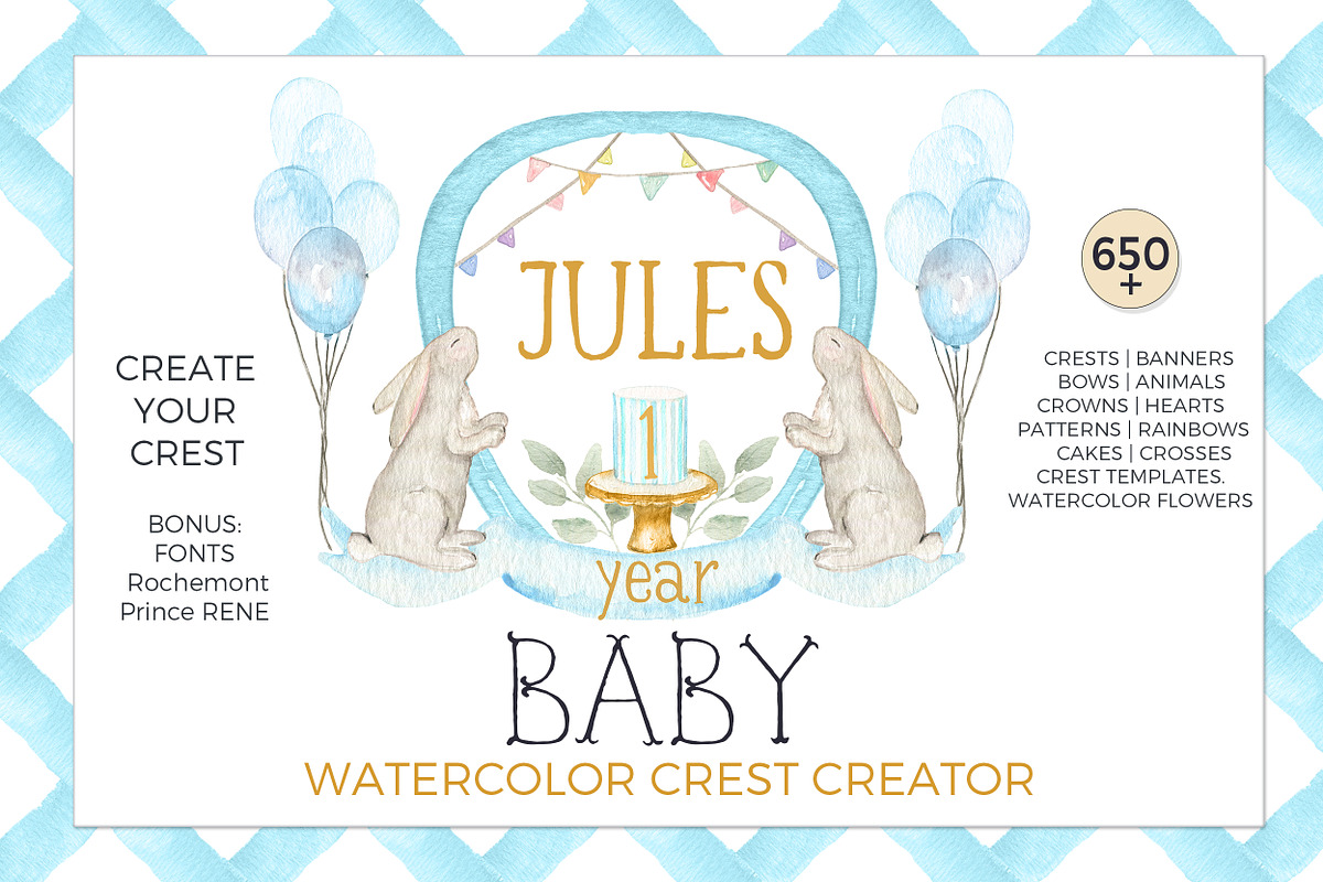 Baby Crest Creator Watercolor, an Illustration by LABFcreations (Photo 4 of 32)