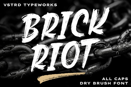 BRICK RIOT - Dry Brush Font