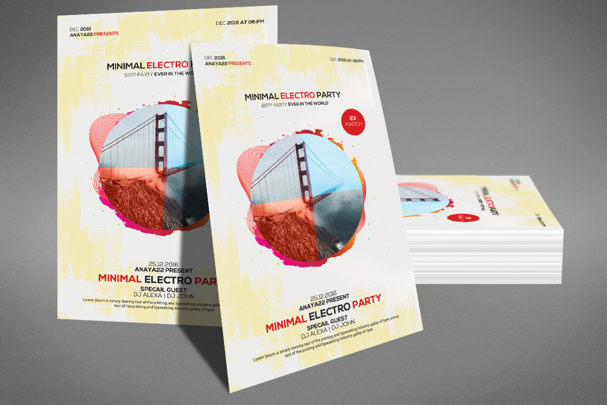 Minimal Electro Party Flyer, a Flyer Template by Graphic Templates (Photo 3 of 4)