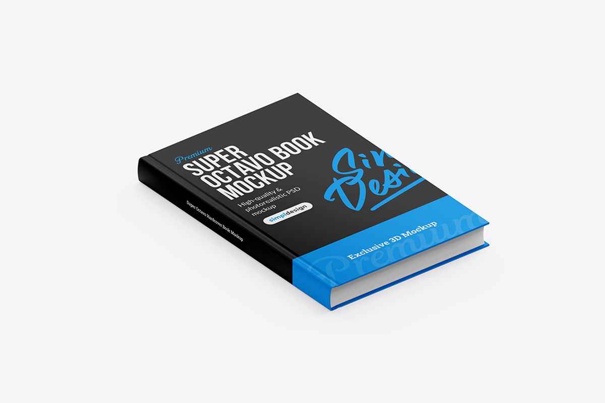 Super Octavo Hardcover Book Mockup, a Cups & Container Mockup by SimplDesign (Photo 5 of 13)