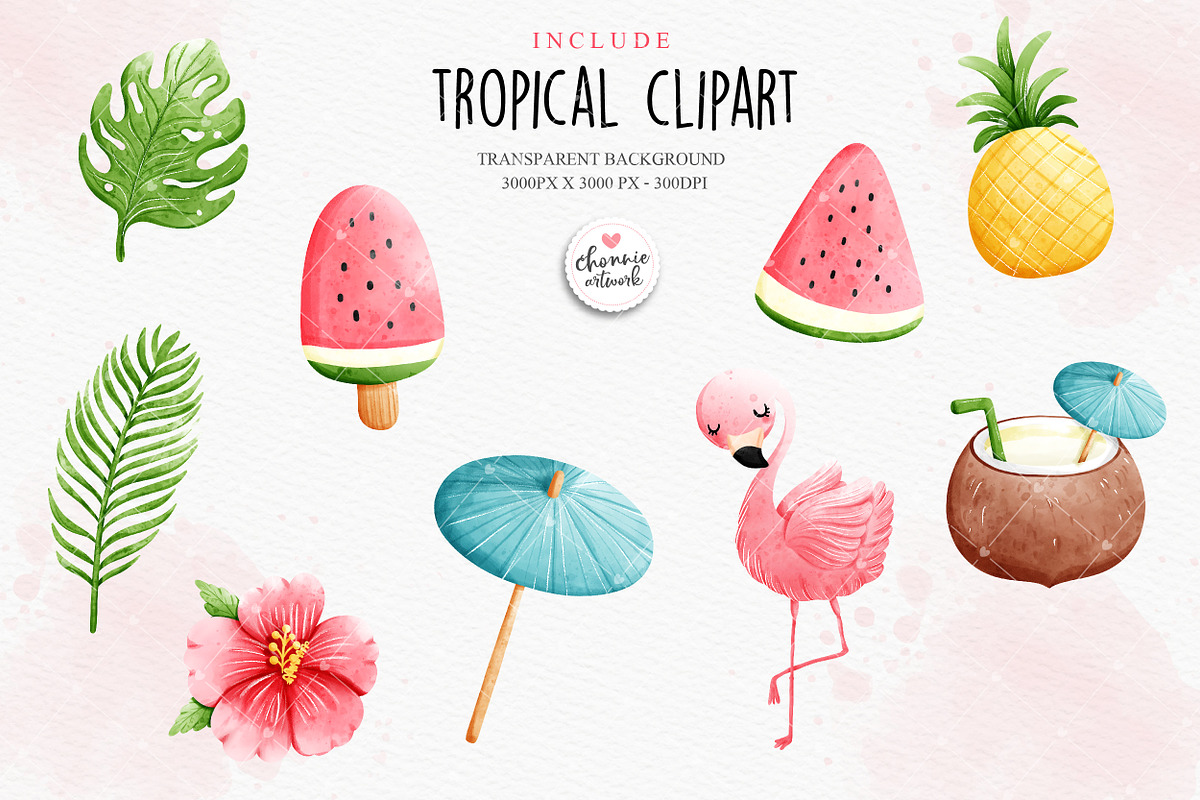 Gnome flamingo clipart, summer gnome, an Animal Illustration by Chonnieartwork (Photo 5 of 5)