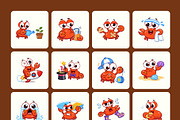 100 Crab Flat Vector Icons, an Emoji Icon by Brickclay (Thumbnail 11 of 11)