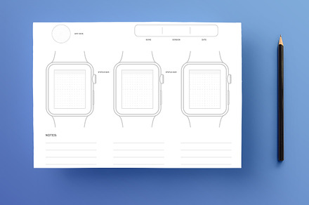 Apple Watch Sketchpad • A4 PSD, PDF
