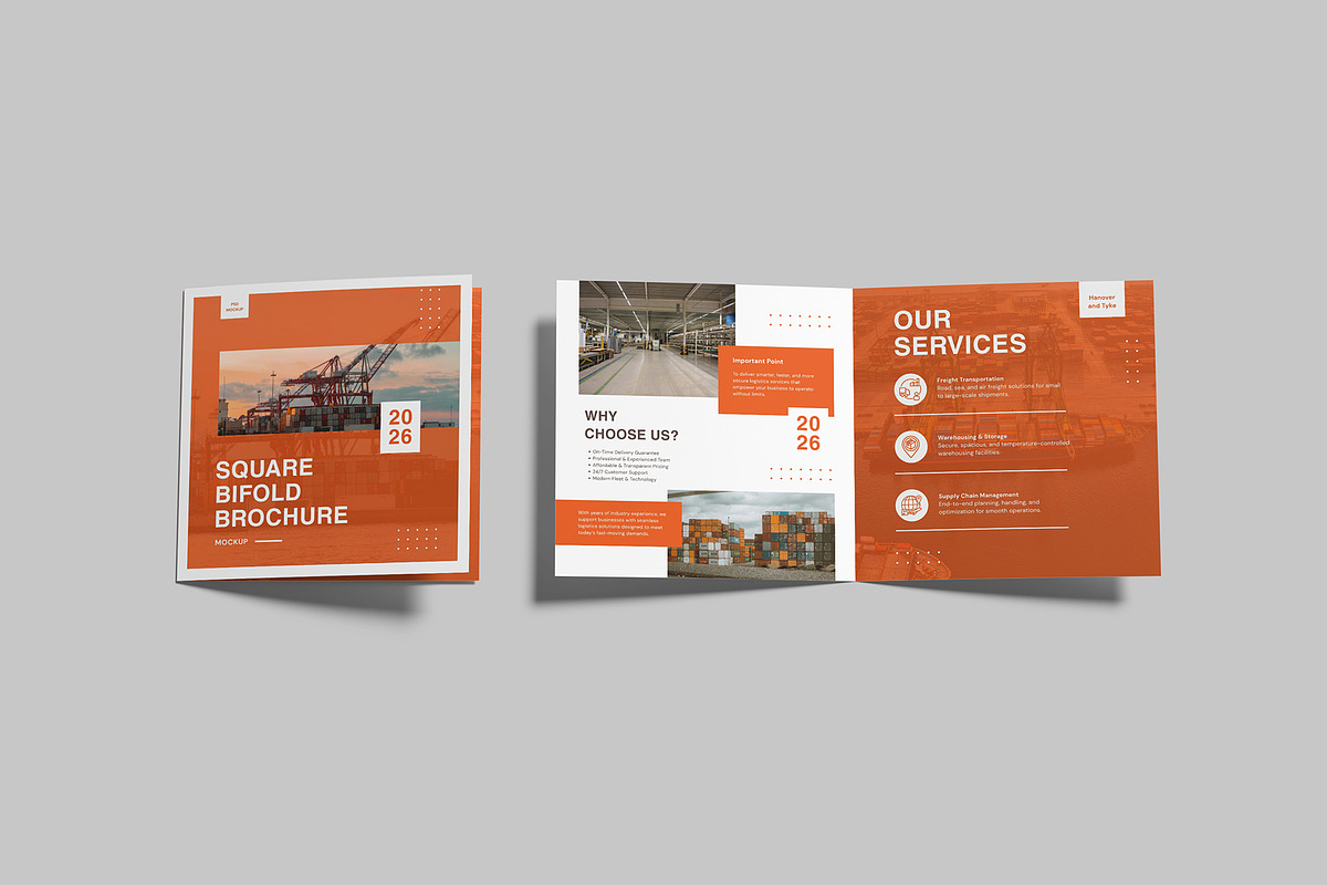 Square Bifold Brochure Mockup, a Brochure Template by graphictime (Photo 3 of 12)