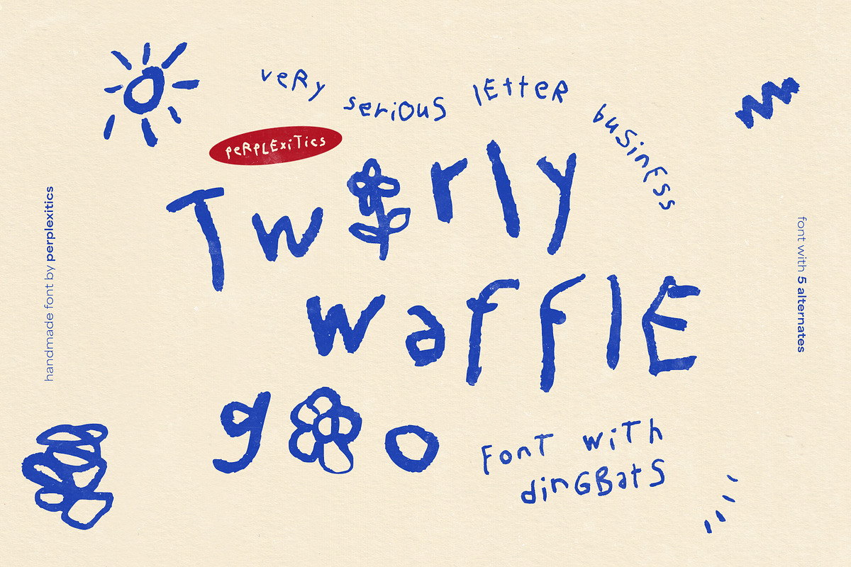 twirlywafflegoo font & dingbat set, a Handwritten Font by Perplexitics (Photo 1 of 12)