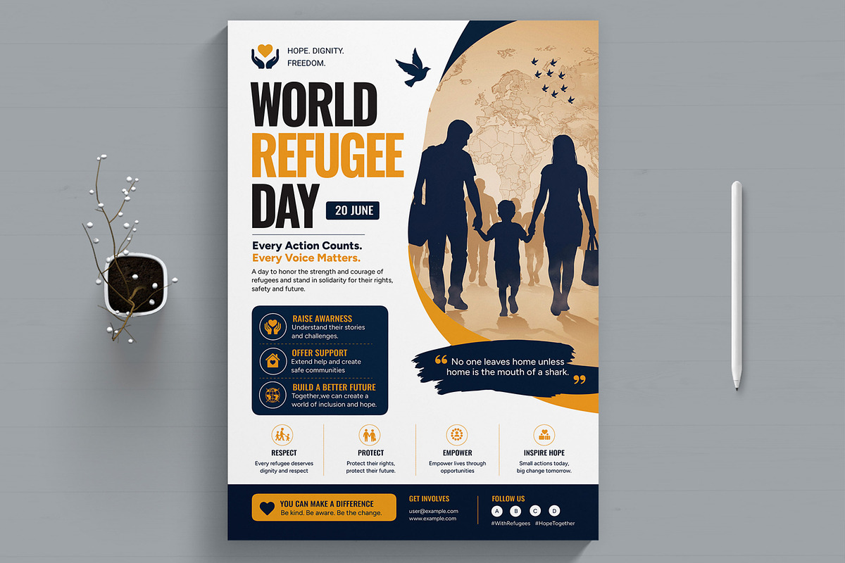 World Refugee Day, a Flyer Template by MightyDesign (Photo 1 of 8)