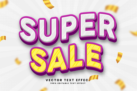 Super Sale Vector 3d Text Effect