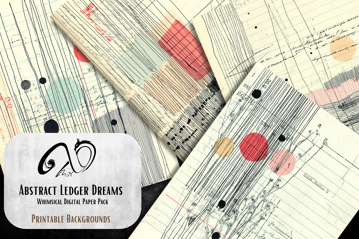 Abstract Ledger Dream: Vintage Paper, a Background Graphic by NiiiNArt (Photo 3 of 9)