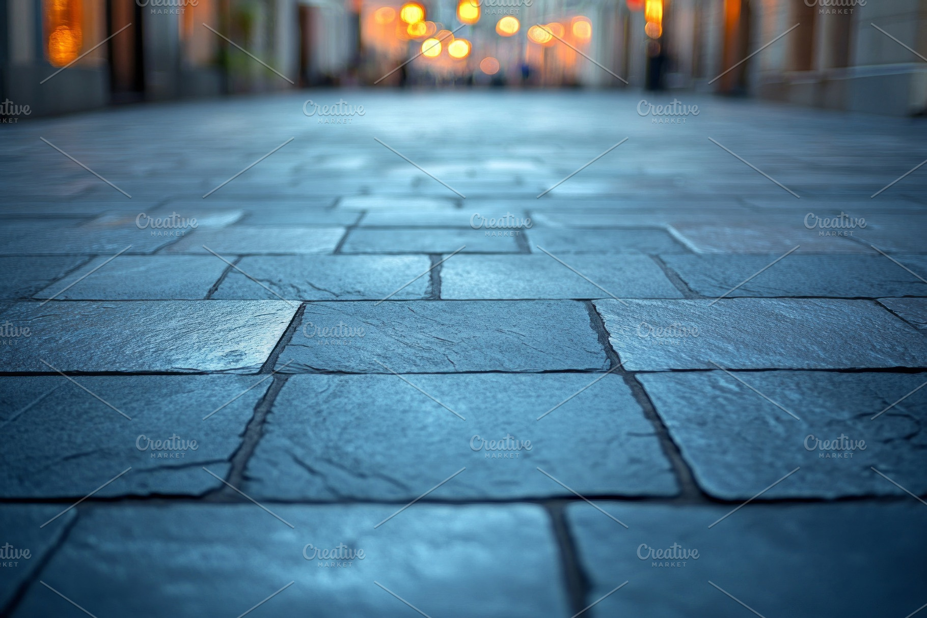 Close-up view of cobblestone pavement in a softly lit alley, creating a tranqui, a Background Photo by ImageMir