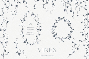 Vines Linear Clipart Kit, an Object Illustration by Sensual Art