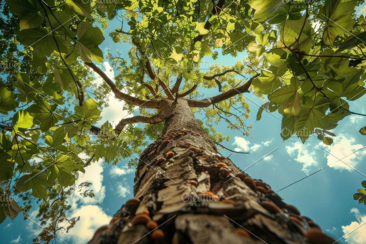 98 Trees view from below, a Nature Photo by Handmadefont (Photo 89 of 98)