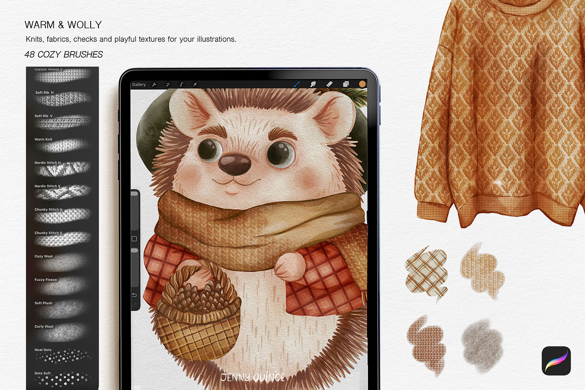 Cozy Procreate Brushes Bundle, a Brush Add-On by Jenny Quince (Photo 5 of 17)