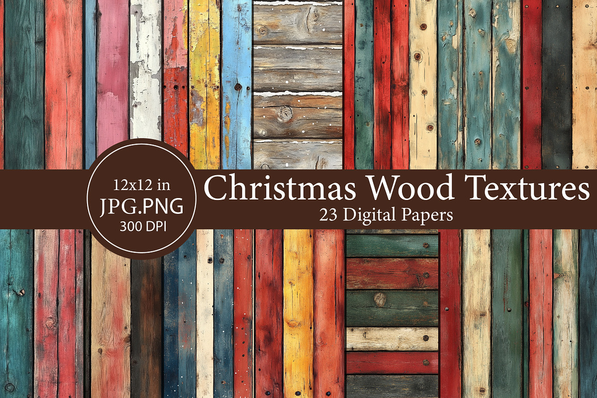 Christmas Wood Textures, an Illustration by Designworld (Photo 1 of 5)