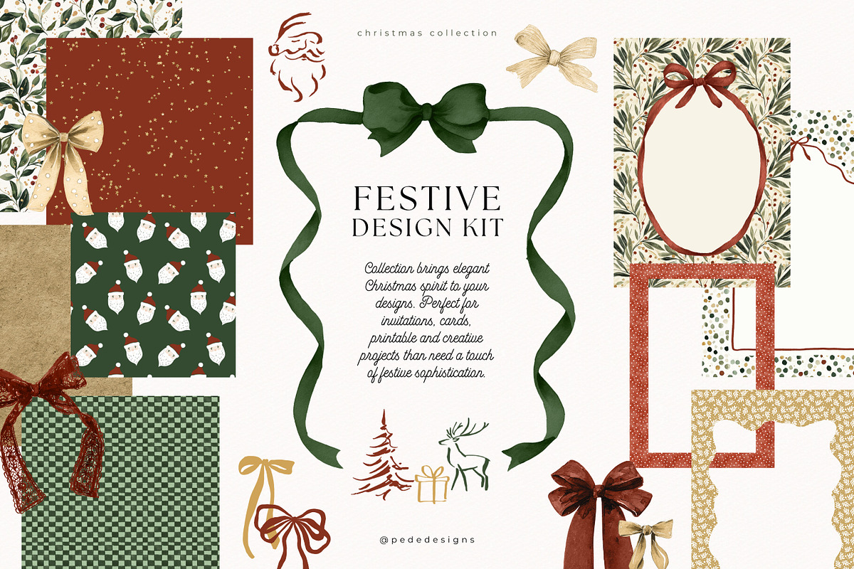Festive Design Kit, a Seasonal Illustration by PeDe Designs (Photo 1 of 17)