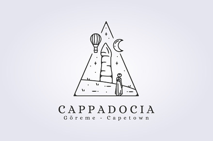 aesthetic cappadocia landscape logo, a Branding & Logo Template by Lodzrov