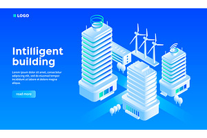 Smart city building concept, an Object Illustration by Ylivdesign