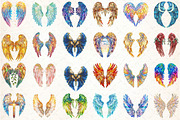 Stained Glass Angel Wings Clipart, an Illustration by DreamCafeArt (Thumbnail 3 of 6)