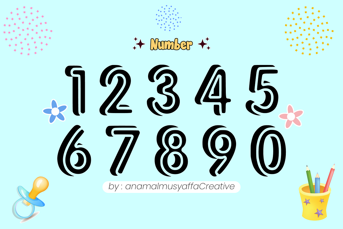 Very Cute - Display Font, a Sans Serif Font by KiddoGlyphs Studio (Photo 5 of 5)