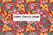Hand-Drawn Orchid & Jungle Leaves, a Pattern Graphic by ASTUDIO (Thumbnail 8 of 8)