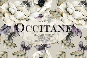 Occitane, Botanical Seamless Pattern