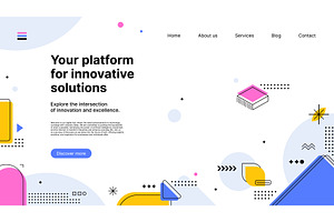 Abstract Memphis landing page, an Education Illustration by Buch&Bee