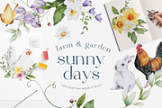 Farm Animals & Flowers Watercolour, an Animal Illustration by Busy May Studio (Thumbnail 1 of 11)
