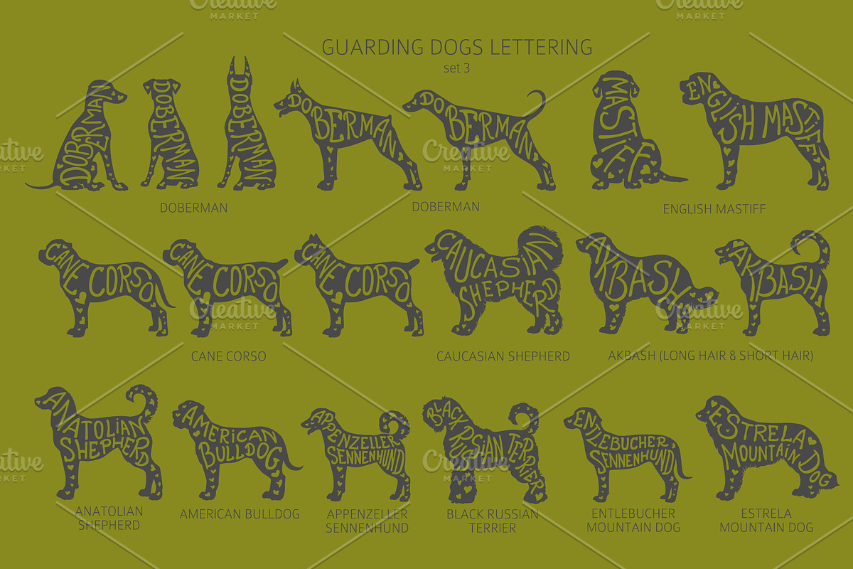 Guardian Dogs Silhouettes, an Animal Illustration by pet design shop (Photo 8 of 17)