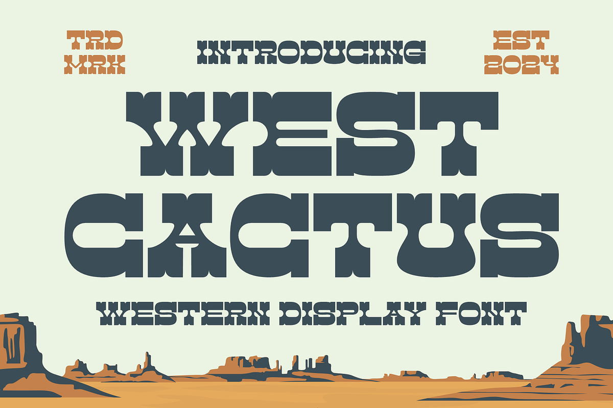 West Cactus - Western Display Font, a Slab Serif Font by Marvadesign (Photo 1 of 8)