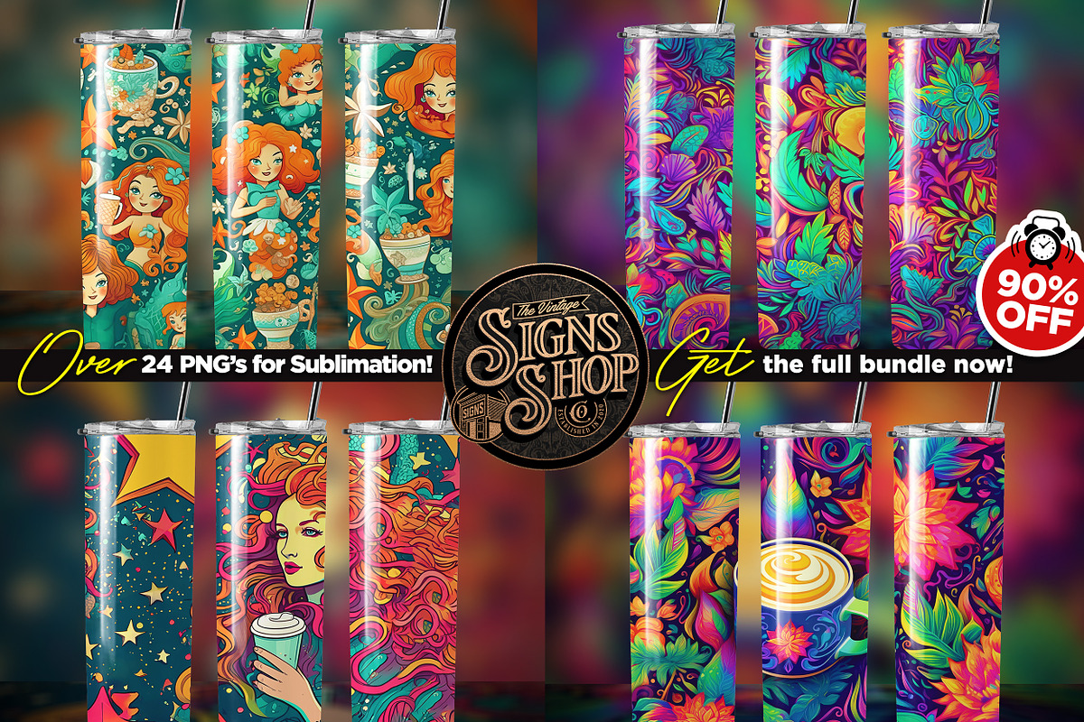 24 Strbcks Tumbler Wraps | 24 design, a Background Graphic by Asaelv Shop! (Photo 5 of 7)