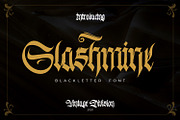 Slashmine, a Blackletter Font by Vintage Division (Thumbnail 1 of 10)