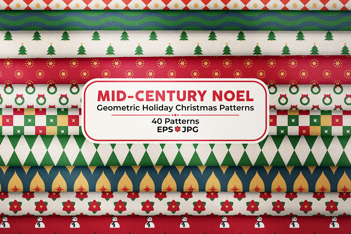 Geometric Holiday Christmas Patterns, a Pattern Graphic by Sonulkaster (Photo 1 of 13)
