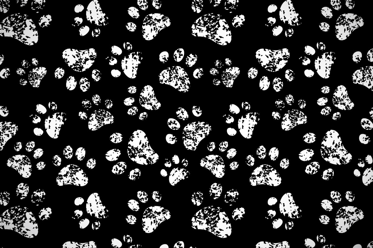 Black and white paw print pattern, a Pattern Graphic by Natalyon