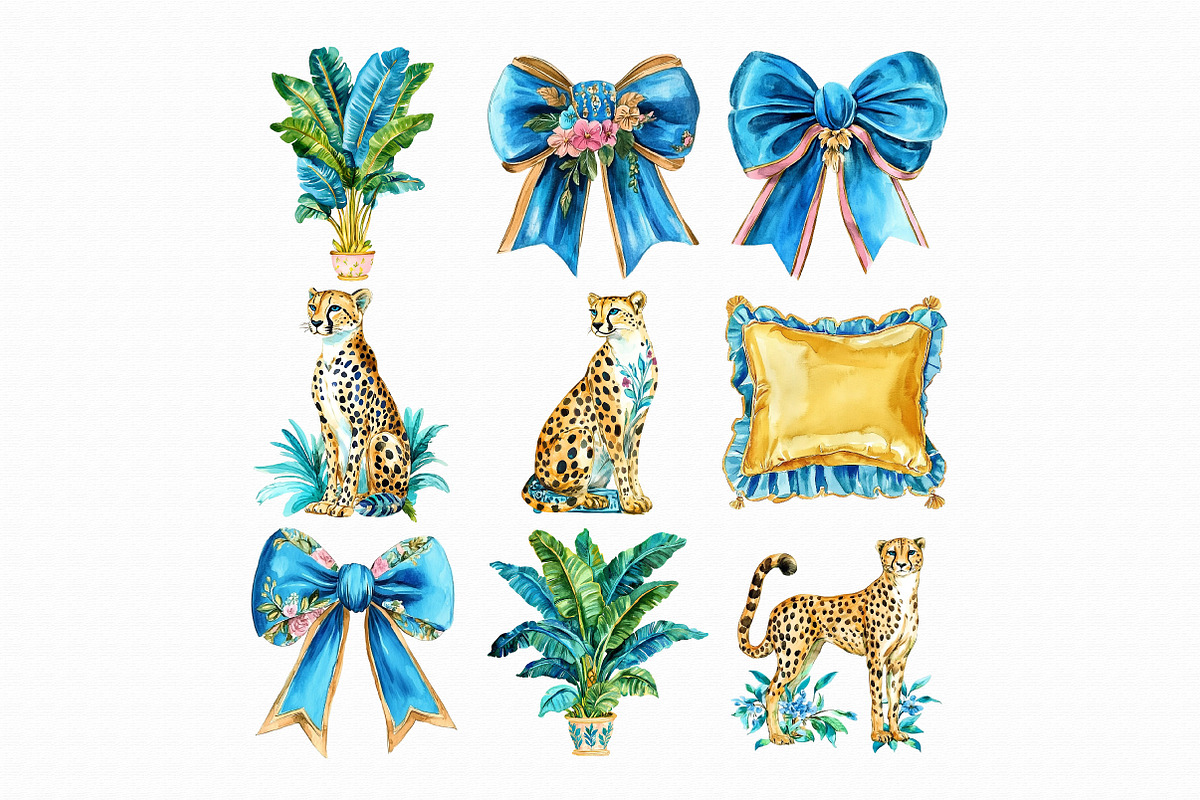 Watercolor Cheetah Clipart, an Illustration by Libby Wishes (Photo 3 of 6)