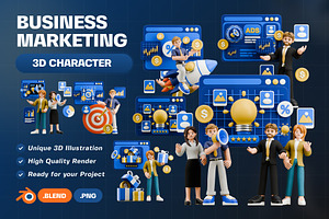 Business Marketing Character 3D Pack, a Characters & Person 3D Model by Haps Space