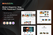 Magzin - Magazine Blog HTML Template, a HTML Template by AliThemes (Thumbnail 1 of 2)