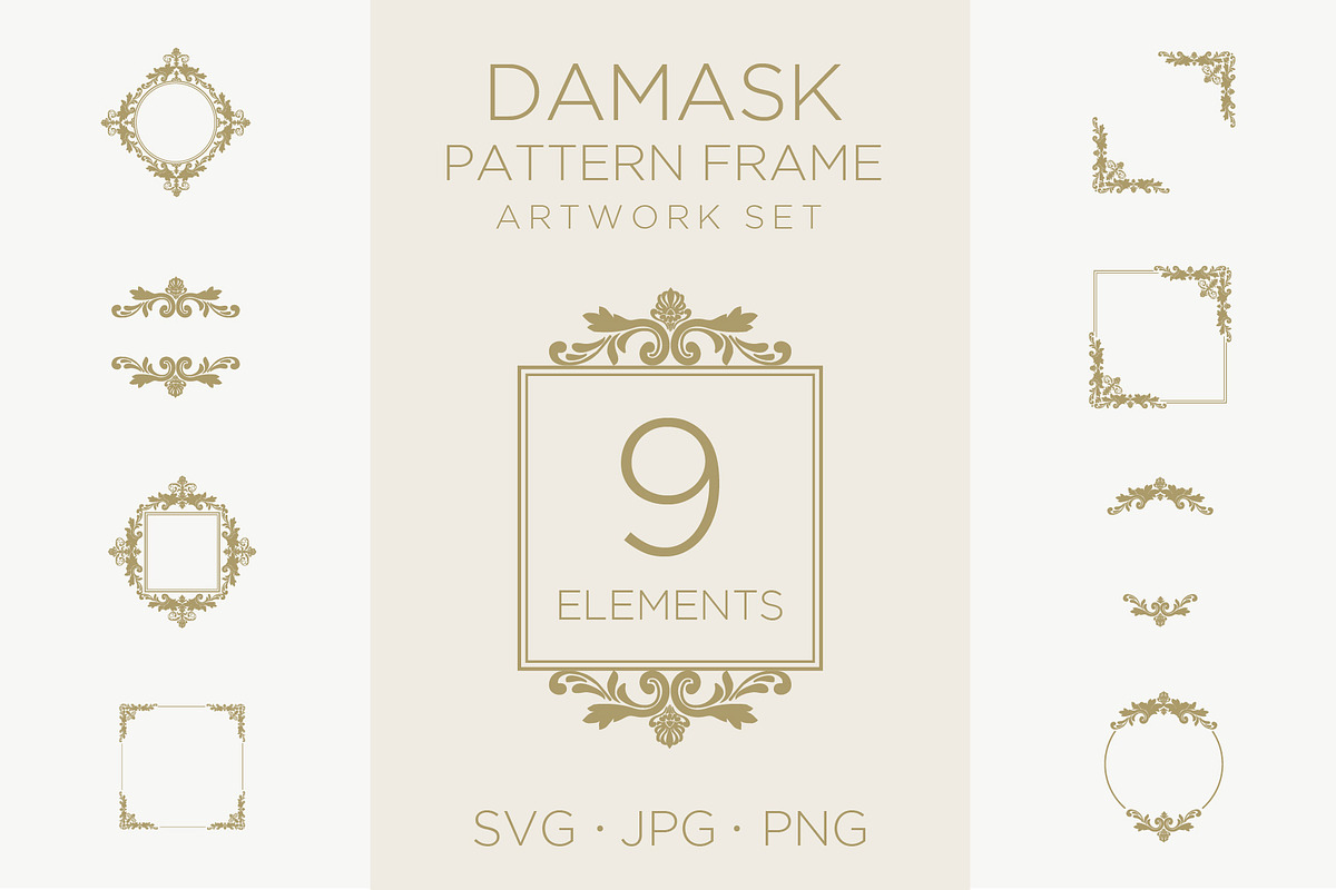9 Damask  pattern frames 04, an Illustration by Bloom21Art (Photo 1 of 3)