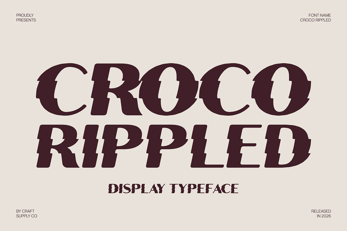 Croco Rippled, a Sans Serif Font by Craft Supply Co. (Photo 1 of 8)