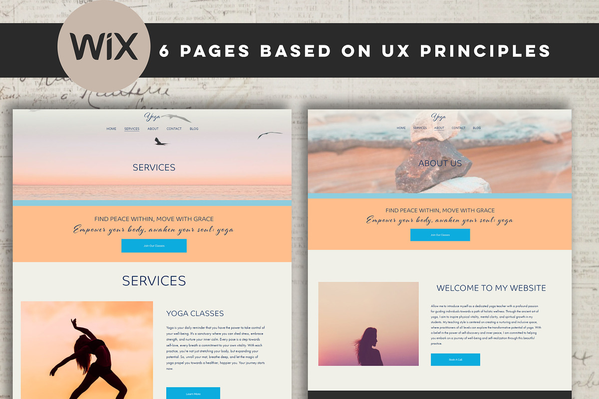 Premium Wix Template for Yoga, a Wix Template by Design House (Photo 3 of 10)