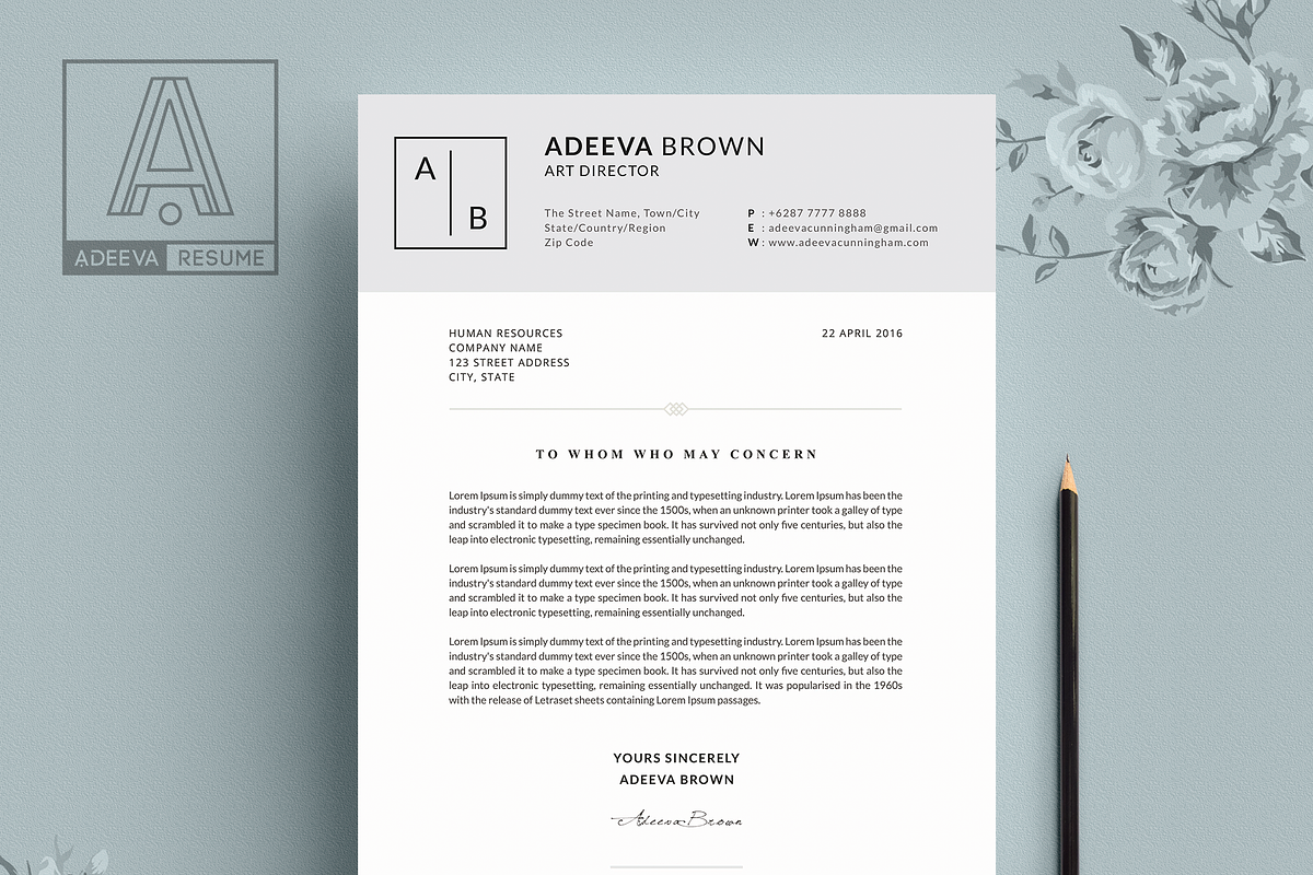 Simple Resume Template Brown, a Resume Template by AdeevaResume (Photo 4 of 4)