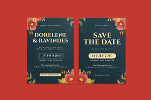 Iris Wedding Invitation Template, an Invitation Template by iDoodle Studio