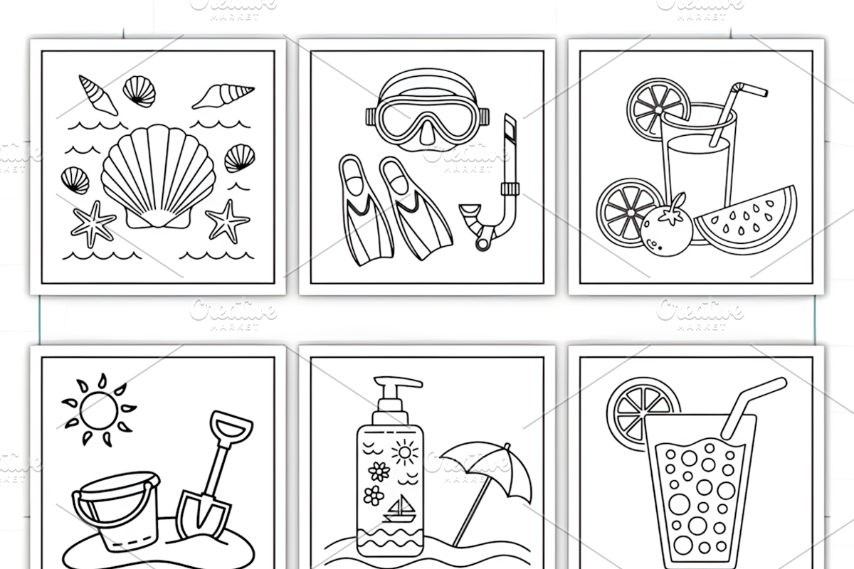 Summer Coloring Pages For Kids, a Seasonal Illustration by Ink Gallery (Photo 4 of 4)