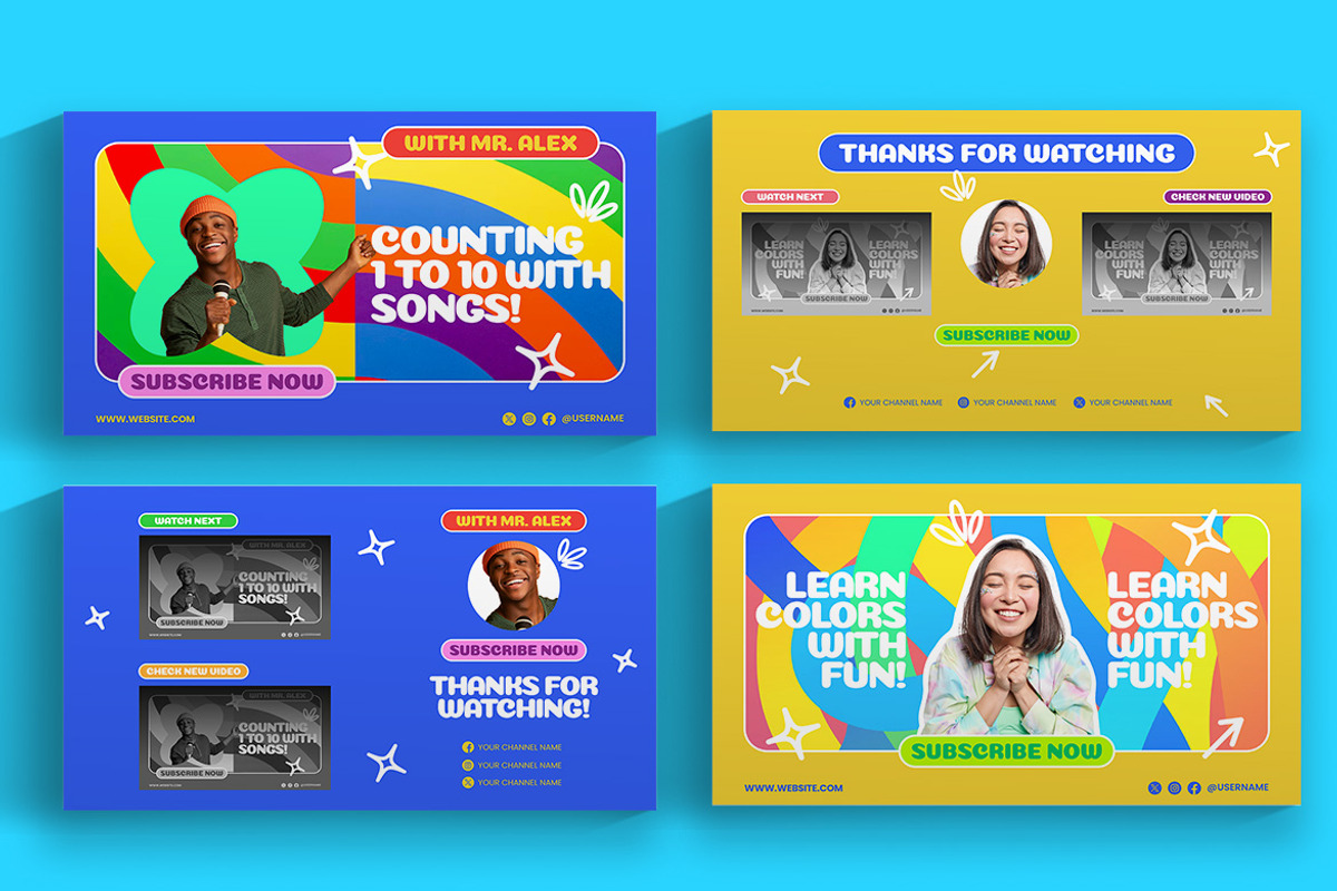 Child Education Youtube Thumbnail &, a Social Media Template by Attype (Photo 2 of 5)
