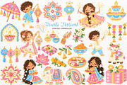 Diwali Clipart Festival of Lights, a Seasonal Illustration by SugarCloudStudioArt (Thumbnail 1 of 6)