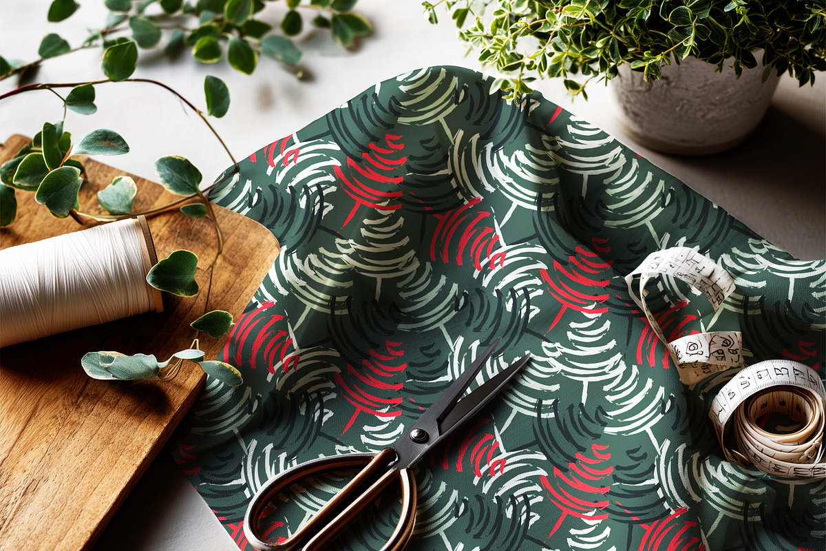 Whimsical Winter Pines Pattern, a Pattern Graphic by Roze Prints (Photo 2 of 3)