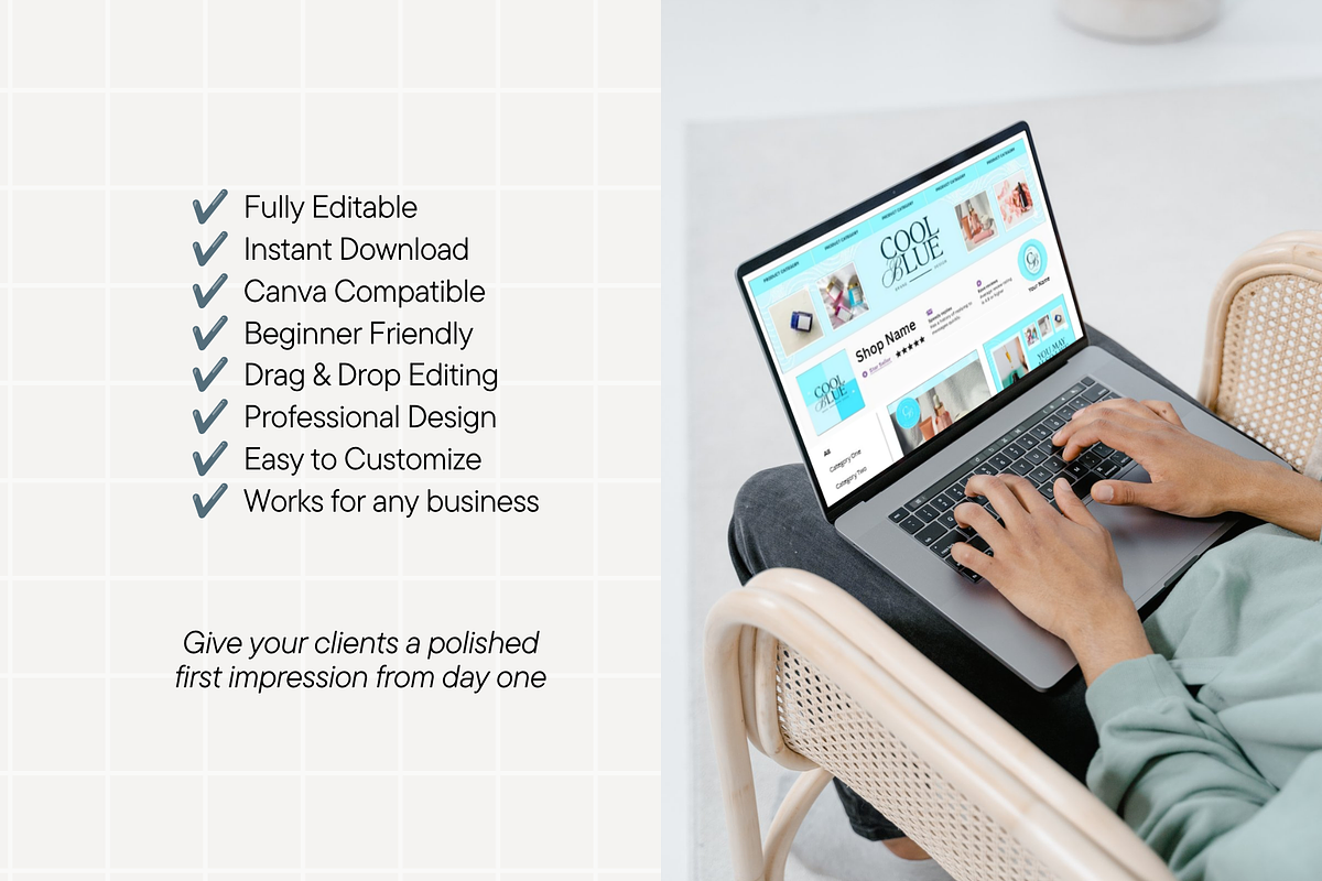 Blue Etsy Shop Kit Template, a Branding & Logo Template by Anna Design Studio (Photo 8 of 8)