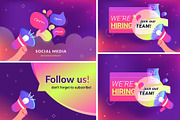 Social Media Announcement and Hiring, an Object Illustration by Julia Tim (Thumbnail 1 of 6)