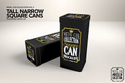 Tall Narrow Square Cans Mockup, a Product Mockup by INCDesign (Thumbnail 6 of 7)