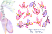 Banana blossom plants Watercolor set, an Illustration by Shabbypie (Thumbnail 3 of 13)