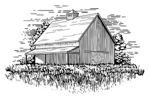 Old Barn Illustration