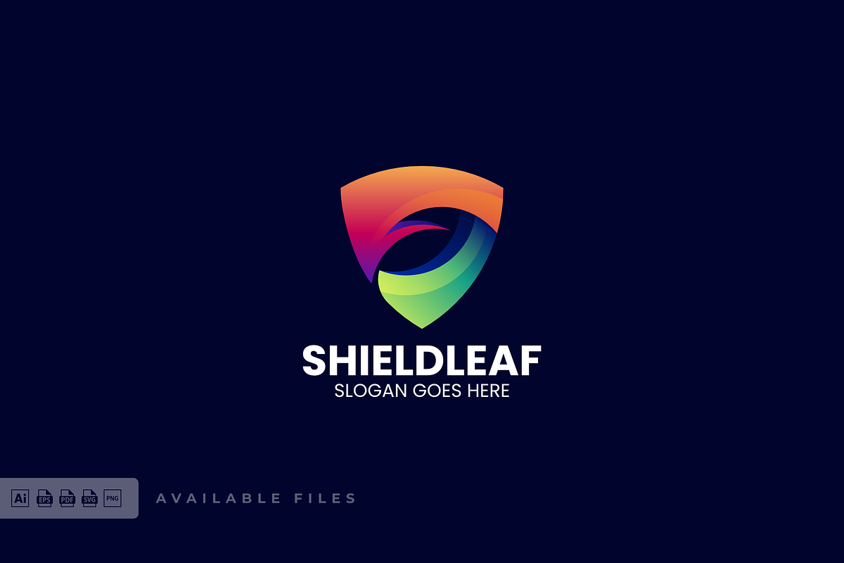Shield Leaf Gradient Colorful Logo, a Branding & Logo Template by ivan_artnivora